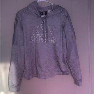 Grey Adidas Cropped Hoodie